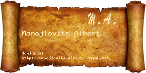 Manojlovits Albert névjegykártya